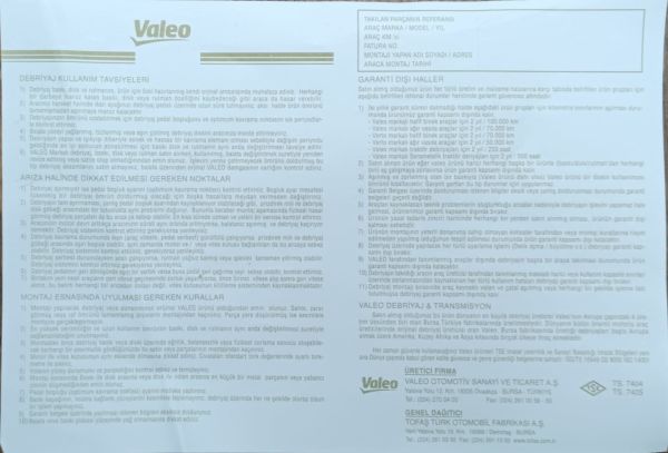BMC Tm30, Levend 60 Baskı Disk Rulmanlı Debriyaj Seti